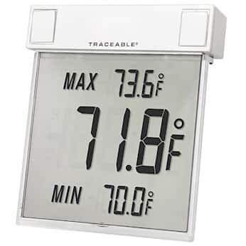 Digi-Sense Traceable Big-Digit See-Thru Digital Thermometer with Calibration; Fahrenheit