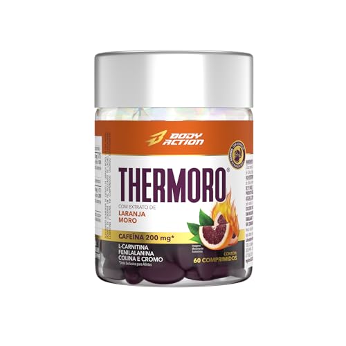 Laranja Moro Cafeína L-Carnitina Cromo Thermoro 60 Comp Bodyactio...
