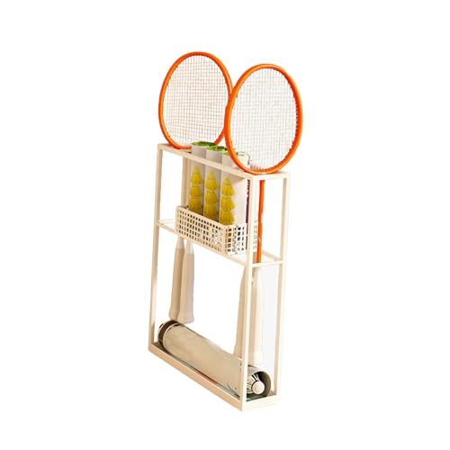 Estante For Raqueta De Bádminton con Estantes De Almacenamiento De Dos Niveles, Espacio De Almacenamiento, For Club Escolar (Solo Incluye Estante)(Color 1)