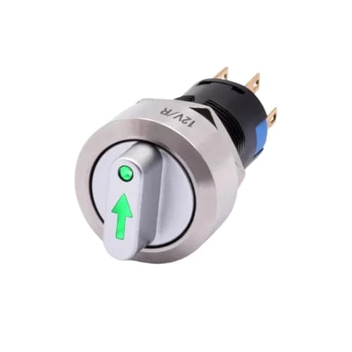 Selector rotativo de 16mm ON-OFF con interruptor de botón metálico SPDT 3