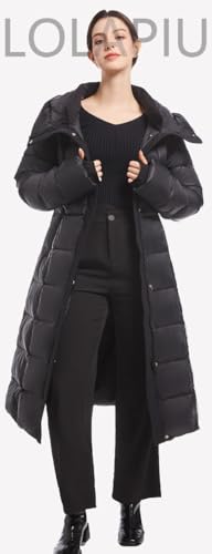 Women's Winter Full Length 800 Fill Duck Down Coat,Plus Size Long Puffer Jacket Parka for Ladies,Hooded,Thickened3