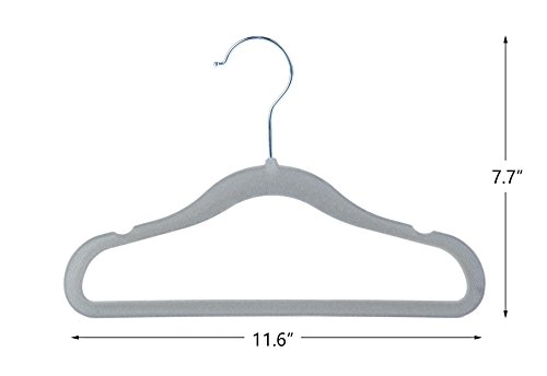 Finnhomy F20HC30G Non-Slip Clothes Hangers For Baby And Kids 30-Pack Velvet Hangers With 10 Finger Clips thumb #2