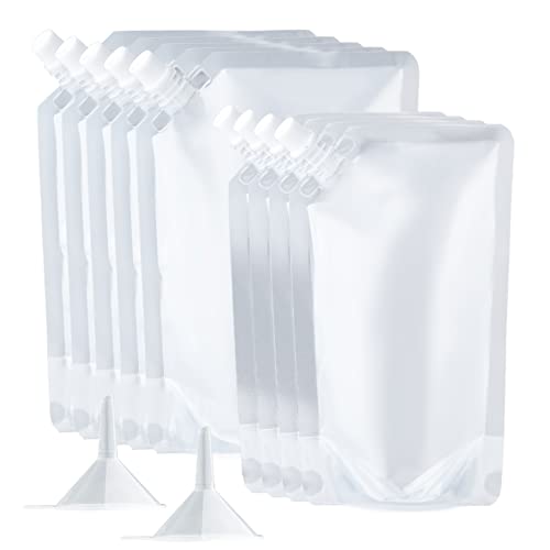 Cruise Flask Pouches Kit Reusable Plastic Flasks Rum Runner Drinking Bags For Travel,Outdoor Sports,Concerts(16Ozx4+32Ozx5+2 Funnel Kit) #TOP4