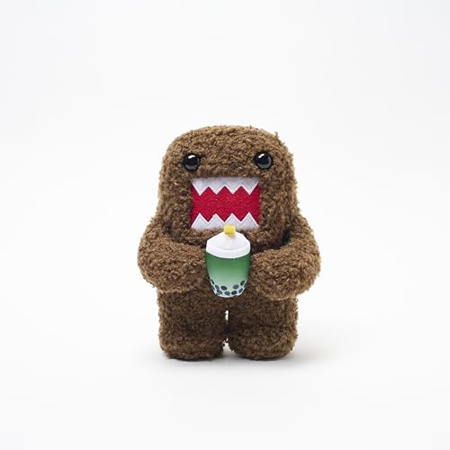 LICENSE 2 PLAY Domo Kun 6.5-Inch Plush Bubble Tea Edition with Fabric Boba Cup & Straw - Super-Soft Collectible Toy for Kids Kidults & Nostalgic Fans