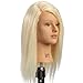 Olivia- [100% European Hair Mannequin], Cosmetlogy Training Head Doll, Platinum Blonde (17 inch)