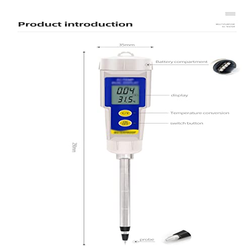 Testeur de conductivité et température du sol CE 2 en 1 de 0 à 4 ms/cm - 3