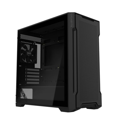 Image of GIGABYTE C102 Glass - Black Mid Tower PC Gaming Case, Tempered Glass, PSU Shroud, 2X 120mm Fans (GB-C102G)