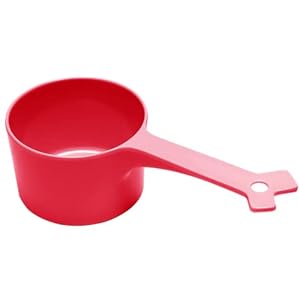 Messy mutts melamine dog food scoop 1 cup capacity measuring cup for animal food features 12 cup indicator line small or large dog food scooper dishwasher safe watermelon  urban country home decor