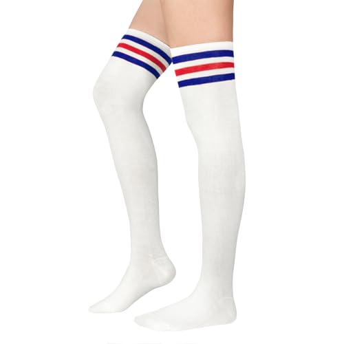 Image of Century Star Thigh High Socks Long Over Knee High Socks for Women Casual Athlete Striped Knee High Stocking