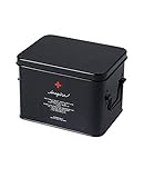 Asas laterales LICGHONG Caja De Medicamentos De Metal Botiquines Botiquín De Primeros Auxilios Contenedores De Almacenamiento Portátiles con Tapa Caja De Medicamentos For El Hogar, Negro ( Size: B )