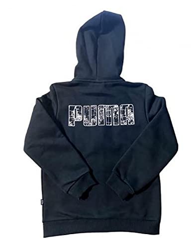 PUMA Tessuto in Cotone Nero con Cappuccio e Logo