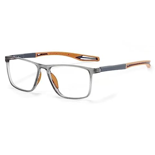 Men's Sports Reading Glasses, TR90 Ultra-Light Non-Slip Reader, Anti-Blue Light Computer Readers (Color : Orange, Size : 1.25 x)