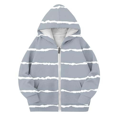 Girls Zip Up Hoodie Kids Fashion Striped Sweatshirt Jacket with Pockets 2025 Fall Winter Treney Outwear 4-15 Years3