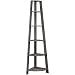 Monarch Specialties Dark Taupe Reclaimed-Look Corner Accent Etagere, 72-Inch