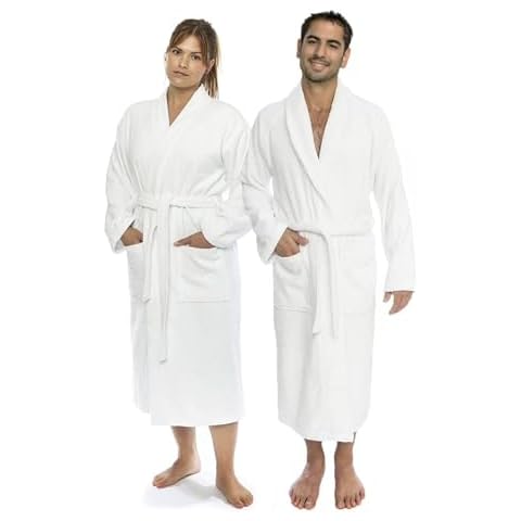 Classic Turkish Towels CTT Premium 100% Turkish Cotton Terry Cloth Bath Robe for Women & Men, Soft & Plush Long Unisex Robe Cover