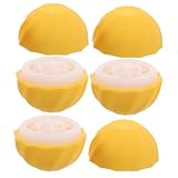 Homoyoyo 5 Nachfüllbare Lippenbalsam Dosen Gelb Rundes Design Schutzbehälter für DIY Lipgloss...