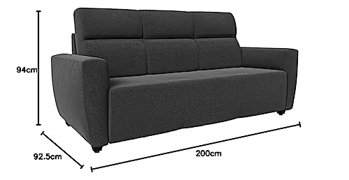 Image of Wakefit Sofa Set | 3 Year Warranty | Sofa 5 Seater, 5 Seater Sofa for Living Room, Wooden Sofa Set, Sofa Set 3+2 Seater - Belize(Reflection : Charcoal Grey)