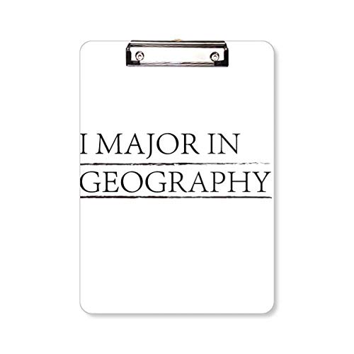 Porte-bloc avec inscription Geography A4 pince métallique pour étudiant et professeur