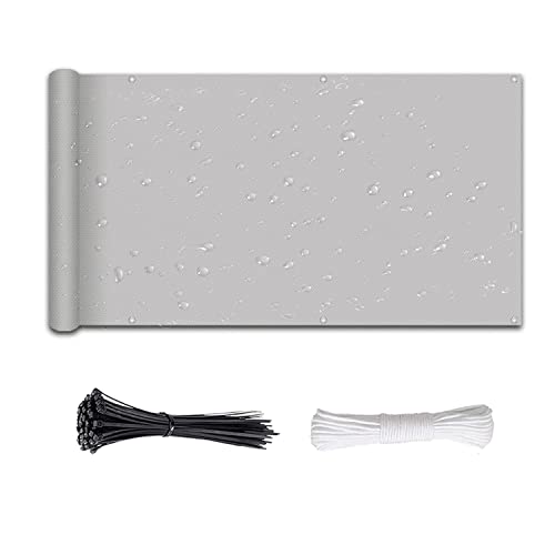 ELINHGO Barrière Confidentialité 50x460cm, Balcon Cache Vue, Abriter du Vent/la Pluie/Le Soleil, pour Jardin et Lieu de fête, Piscine, terrasse - Gris Clair Cover
