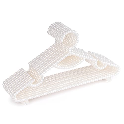 10 Pieces Plastic Heavy Duty Pearl Hangers. Bride Hanger for Wedding Dress. Bridesmaid Hangers. Hanger for Shirt, Pants, Clothing, Coat, Bridal, Sweater and Home Decor. (PH3)