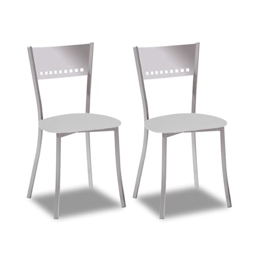2 Sillas metálicas con respaldo de escalera