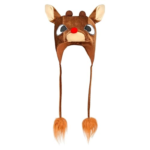 W WIDMANN MILANO Party Fashion 09772 - Sombrero de peluche de reno, Rudolph, reno, Navidad, Papá Noel, sombrero, tocado, accesorio, carnaval, fiesta temática