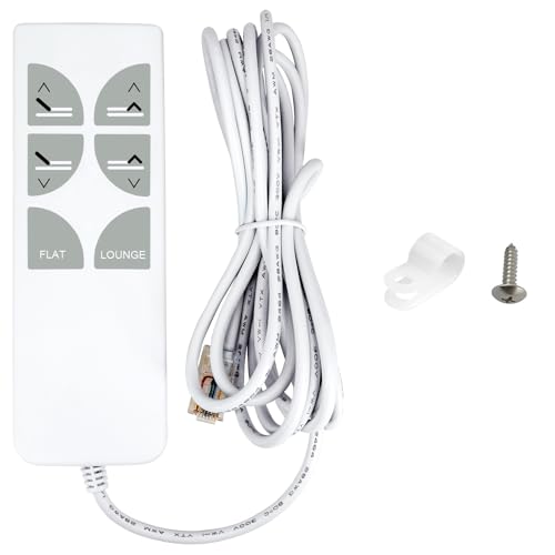 Replacement Wired Remote Control for Serta Motion Essentials 2 II Linak HB12012-00 Adjustable Bed with Screw Mount Cable Clamp