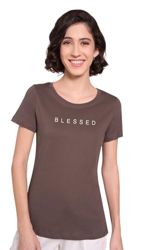 Image of Honey Women's 100% Cotton T-Shirt | Regular Fit | Round Neck | Half Sleeve