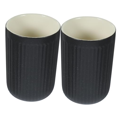 Beatifufu 2pcs Retro Ceramic Cup Brush Cup Brush Holder Toothpaste Holder Bathroom Storage Cup