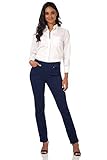 Rekucci Women's Secret Figure Premium Denim Straight Leg Pull-On Jean (12, Ink Blue Rinse)