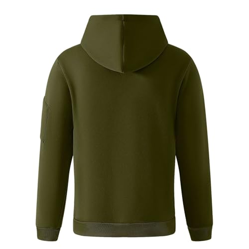 Tactical Hoodie for Men Quarter Zip Pullover Sweatshirt Fashion Long Sleeve hooded Loose Ultra Soft Coat with Pocket2