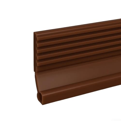 Bande d'étanchéité inférieure de porte en caoutchouc TPE pour une meilleure étanchéité à l'air, réduction du bruit et économies de coûts de chauffage (grand marron)