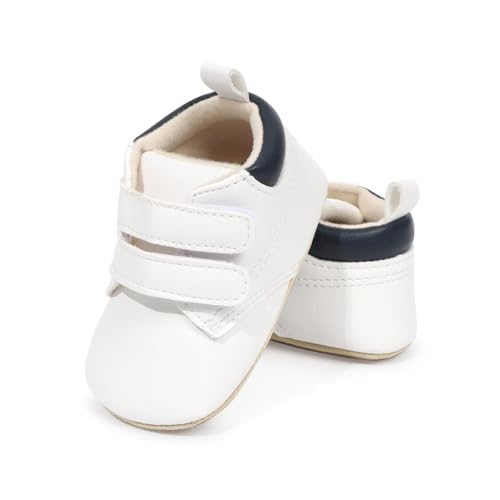 Image of HsdsBebe Baby Boys Girls Pu Leather Hard Bottom Walking Sneakers Toddler Rubber Sole First Walkers Infant Cartoon Slippers Crib Shoes