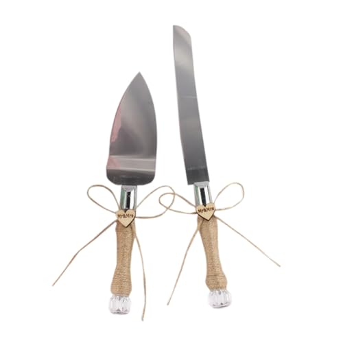 BEBEMOKO Cake Knife Spatula Set Stainless Steel Easy to Clean Wedding and Birthday Party Accessory