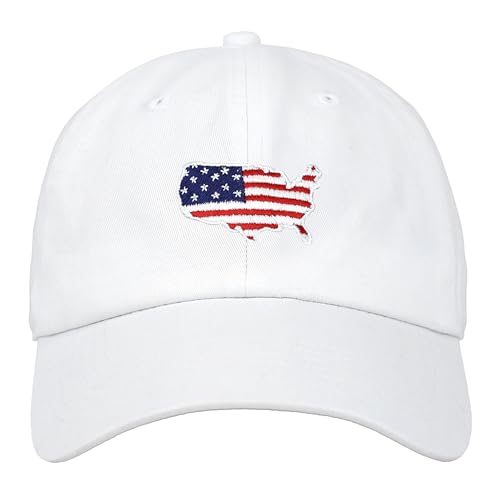 Image of USA Flag & Embroidery Premium 100% Cotton Low Profile Adjustable Baseball Dad Cap