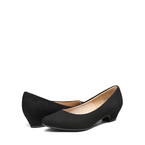 DREAM PAIRS Women's Mila Low Chunky Heel Pump Shoes