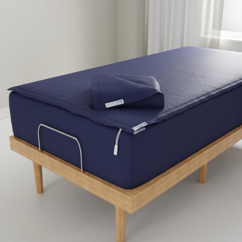 Image of QuickZip Fitted Plus Spare Bundle: 1 Fitted Sheet (Base + Zip Sheet) & 1 Zip Sheet - Easy to Change, Won't Pop Off - Soft Percale 400 TC 100% Cotton - 15 inch Deep Pockets Twin XL Size Sheets - Deep Navy