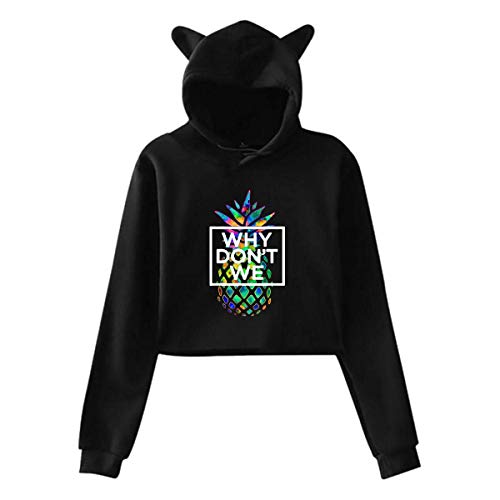 NAasks Felpe con Cappuccio, Girl's Why We Don't Merchandise Psych Pineapple Cat Ear Hoodie Sweater