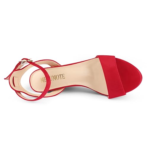 Image of MERUMOTE Women's Fashion Platform Sandals Block Heels Wedding Summer Dress Shoes