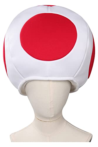 Oakamy Toad Hat Red 1 peça multicolor cosplay toad cogumelo boné multicolorido chapéu de cogumelo chapéu criativo Lovely Mushroom Shaped Hat Head Decor carnaval Natal