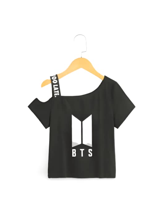 DEVEWGirls Black Cotton Blend Crop-Tops Pack of 1