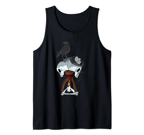 Skull hex Crow video game Tank Top, Black