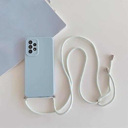 Étui à bandoulière avec cordon Samsung Galaxy A34 coque silicone bleu s