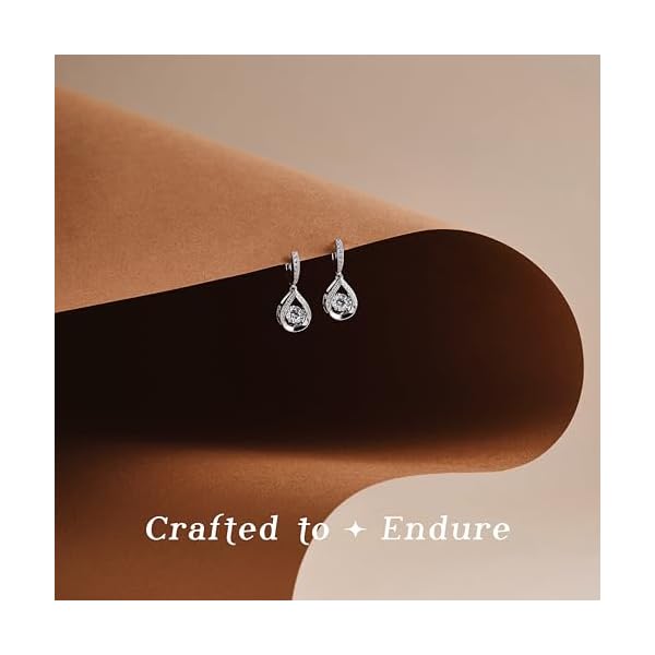 ARINZA Dangle Moissanite Earrings for Women, Sterling Silver Drop Hoop Dancing Diamond Earrings with 2 Carat (1ct Each), Jewelry Gift for Her, Wife, Girlfriend, Mom, Anniversary, Birthday, Christmas - Image 5