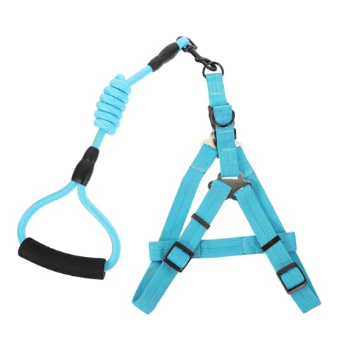 HEMOTON 1 Set Adjustable Dog Harness and Leash Lightweight Nylon Pet Walking Rope for Large Dogs Comfortable Sponge Handle for Easy Control During Outdoor Activities