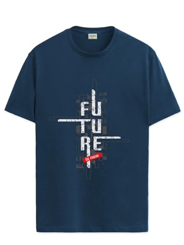 Image of ADRO Men's Graphic Printed 100% Cotton T-Shirt - Regular Fit, Printed T-Shirts for Men