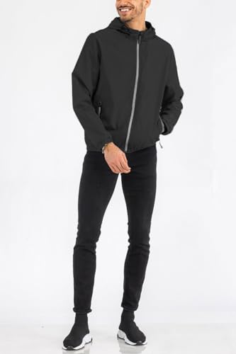 Image of WEIV GEAR Men's Full Zip Hooded Lightweight Windbreaker Anorak Jacket