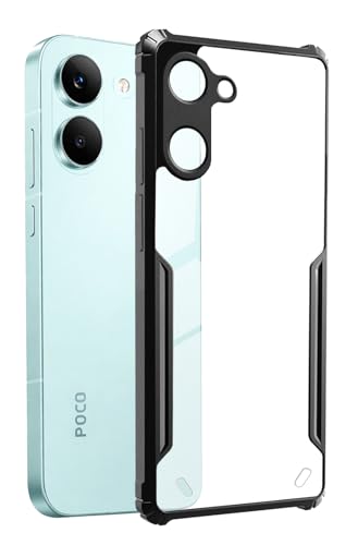 Image of SPAZY CASE Poco X8 Pro Back Cover | Transparent Crystal Clear Hard PC Back Case with TPU Bumper, Drop Protection Case Cover for Poco X8 Pro