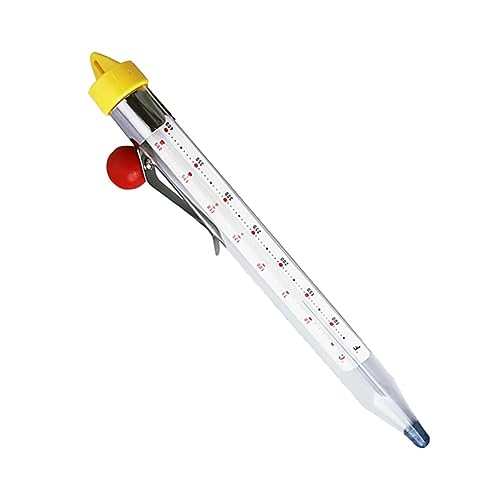 Gatuida Termómetro de Vidrio para Almíbar con Clip Resistente al Calor Termómetro para Repostería y Cocina para Temperatura Ollas y Recipientes Uso Horneado y