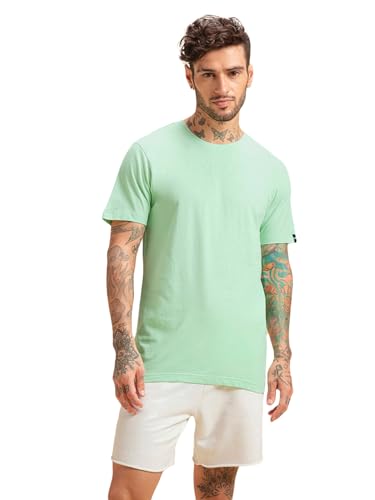 Image of Bewakoof Men's 100% Cotton Solid Regular Fit Half Sleeve Round Neck T-Shirt | Tshirt for Men Cotton| Casual Wear | Street Wear